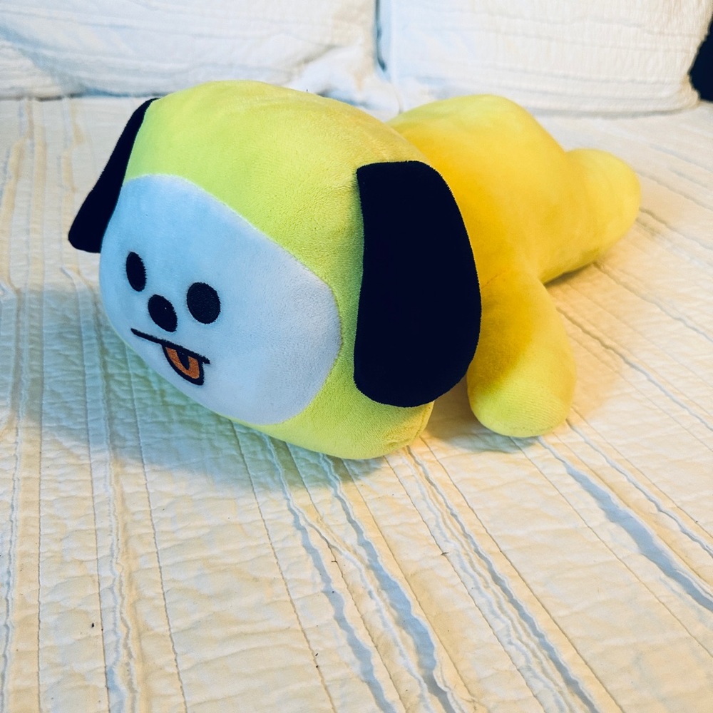 BT21 Chimmy Cute Plush Dog Puppy Yellow Stuffed Pillow Toy 16” BTS K-Pop Kawaii